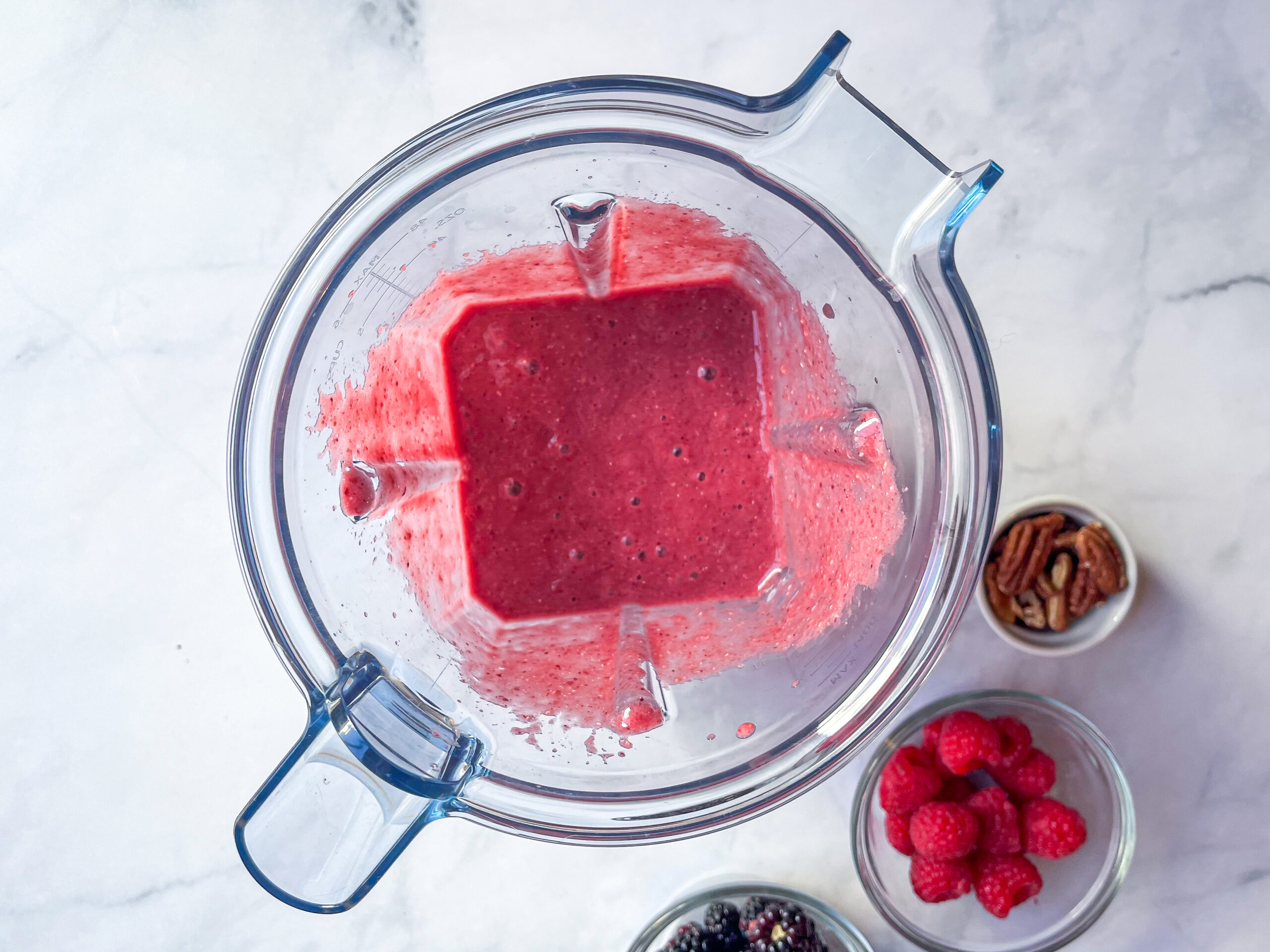 pomegranate smoothie bowl blended. 