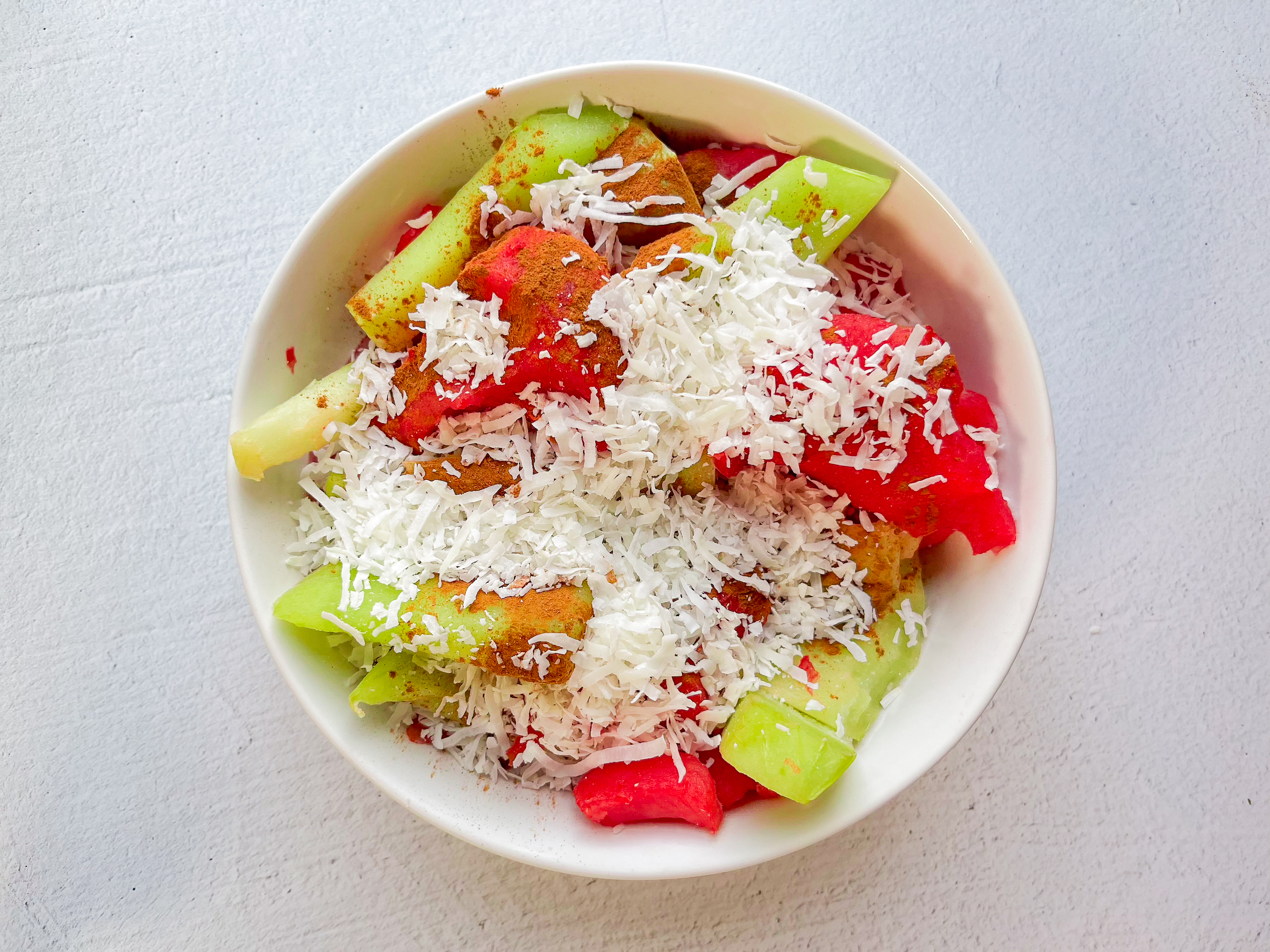 frozen spiced melon bites finished in a bowl