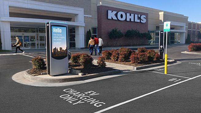 Kohl’s electric vehicle charging station