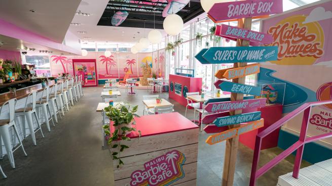 Malibu Barbie Café is located in the Seaport District of Manhattan. 