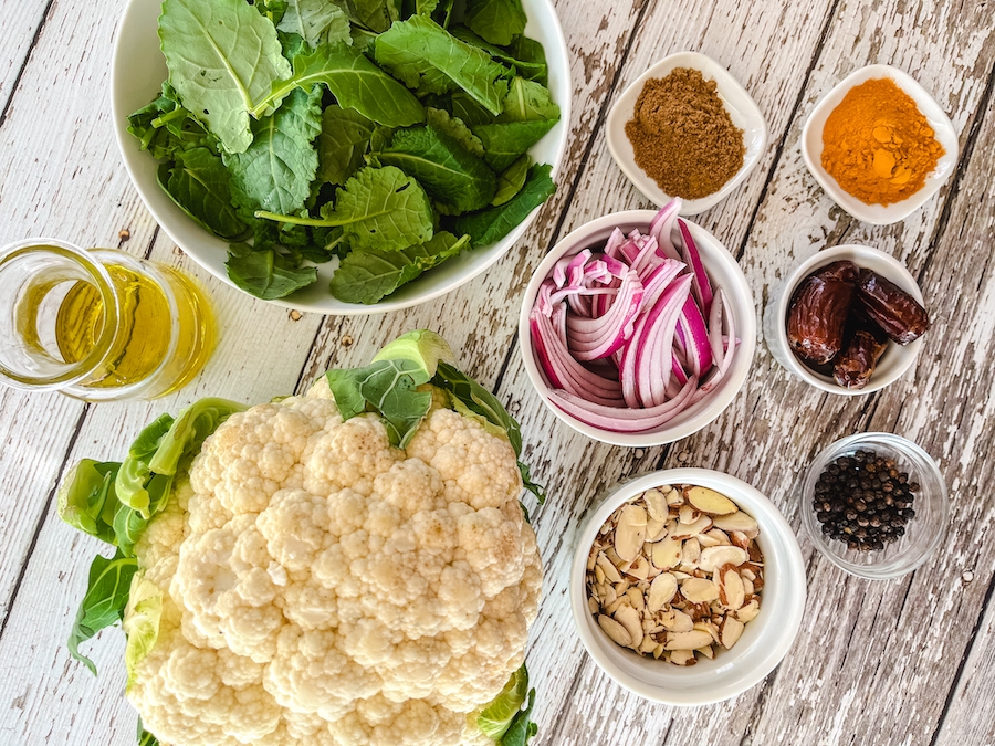 roasted cauliflower and arugula salad ingredients