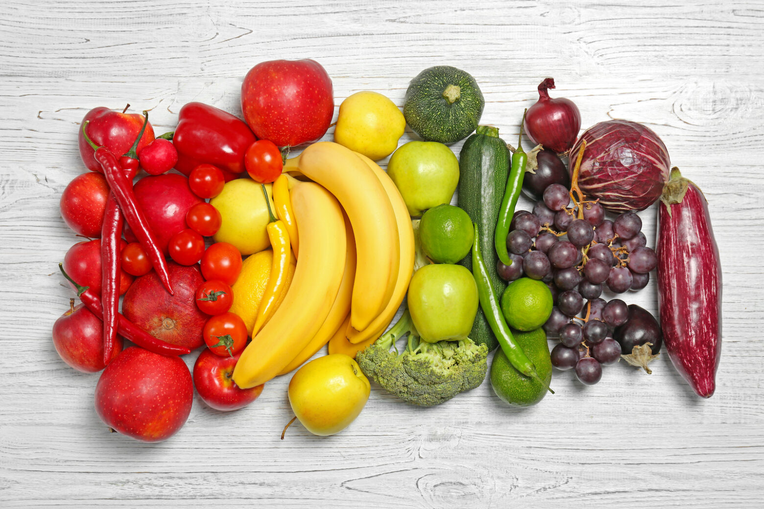 Colorful fruits and vegetables